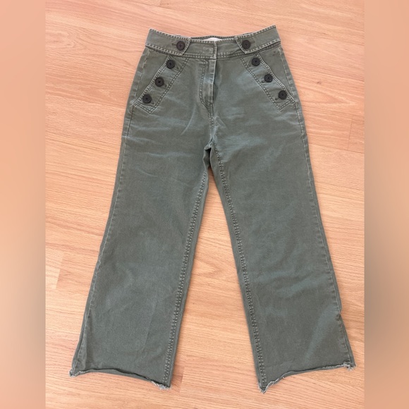 Derek lam 10 Crosby pants, size 4 , crop flare , green khaki - Picture 1 of 11